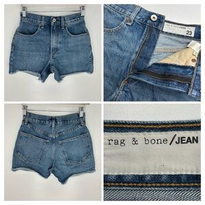 Rag & Bone Jean‎ Shorts Size 23 Blue Cut Off Raw Hem Denim Festival 24x3.5